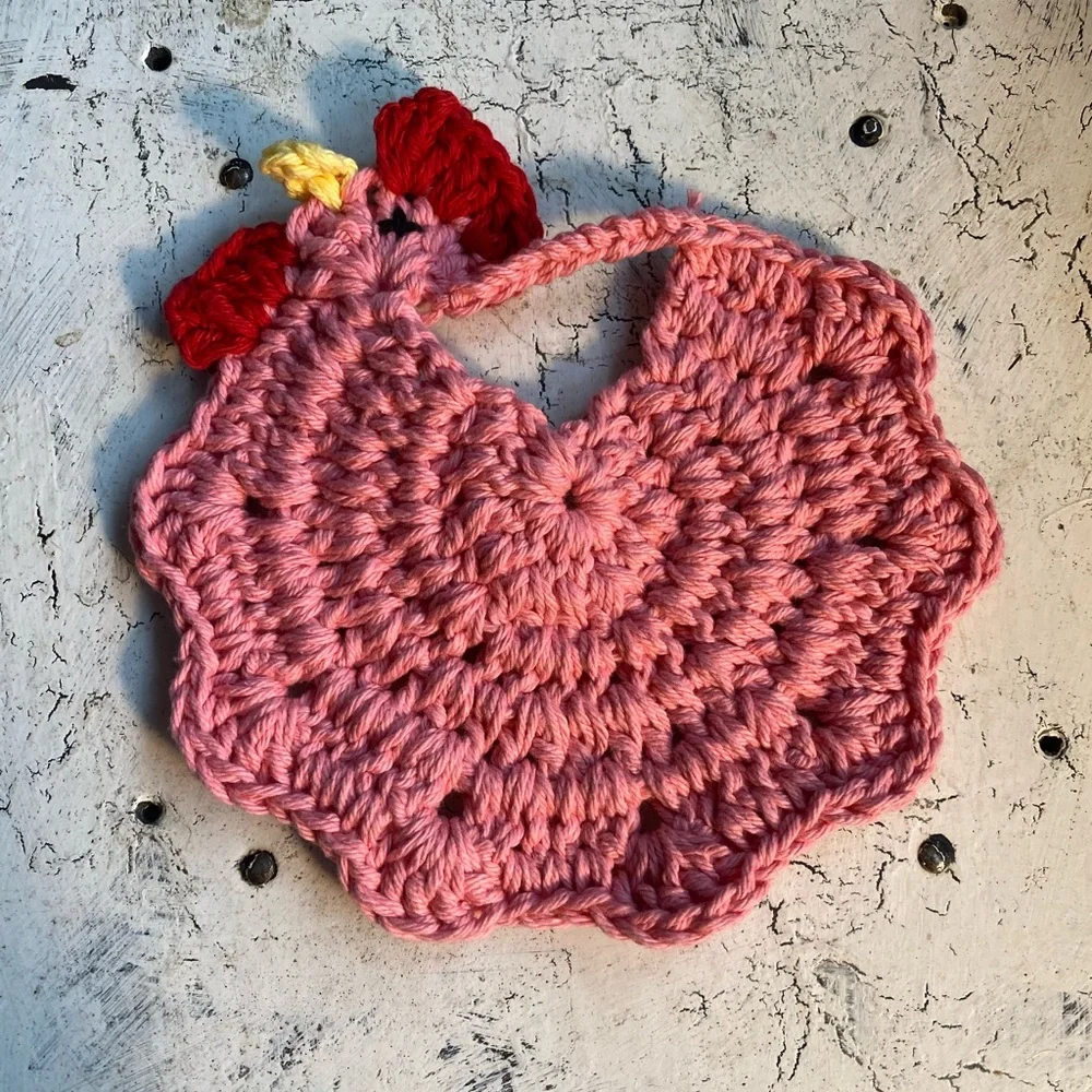 2 Chicken Pot Holders Double Thick Cotton $25